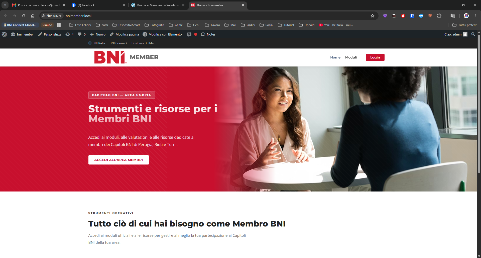 Sito web WordPress realizzato: BNI Member